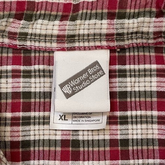 VTG Warner Brothers Tasmanian Devil seersucker short sleeve shirt XL - Picture 9 of 12